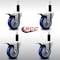 Service Caster 4'' SS Blue Poly Swivel 1-1/8'' Expanding Stem Caster Set 2 Total Lock Brakes, 4PK SCC-SSEXTTL20S414-PPUB-BLU-2-S-2-118 - alternate 2